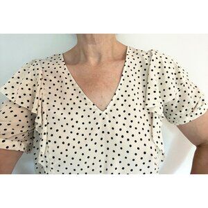 Sweet B + W silk polka dot blouse